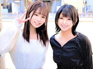 【素人ナンパ】「皮を剥いてあげないと♡」仲良く二人で包茎チンポを剥き洗い！女子大生コンビがチェリーボーイと3P！
