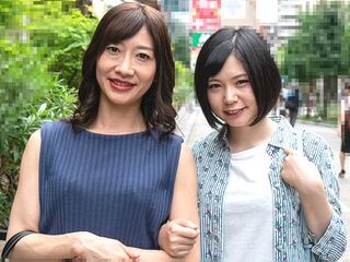 【母娘ナンパ】美少女娘と美魔女熟女母親を親子ナンパ！肉棒露出しオナニー見せつけから親子丼3P乱交でお母さんに不倫中出し！