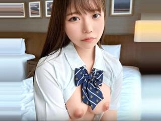 スレンダー色白でＦカップ巨乳の制服女子が淫行ＳＥＸ♡バイブに電マで身体を疼かせてフェラご奉仕に熟練ピストンで完堕ちイキ