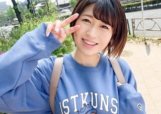 ショートヘアで笑顔が可愛い２１歳ＪＤがＡＶ応募♡メス顔さらして肉食フェラにパイズリご奉仕から立ちバックで突かれてイキまくる