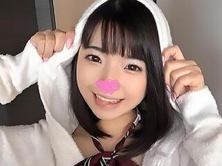 【素人ハメ撮り】150cmの低身長童顔デカ尻JKが電マオナニーからのデレデレ恋愛セックス！