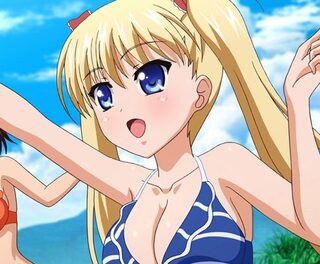 水着姿で遊んでるツインテ巨乳娘がチンポがヤバいエロ親父と仲良く水中セックス